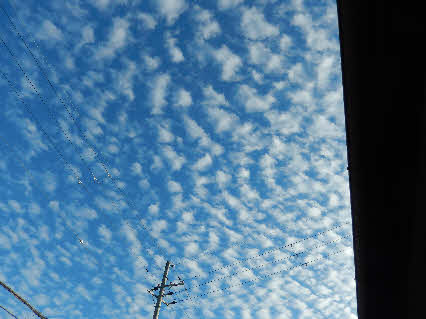 ０５．９．１３　０６３８　空一面の鱗雲を北西の空に見る！